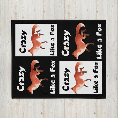 Crazy Like a Fox Throw Blanket - Death World LLC - 50″×60″