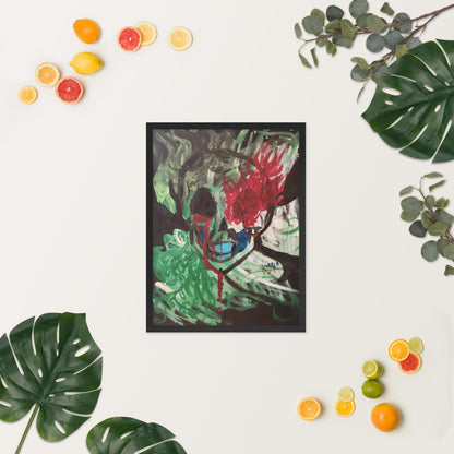 Decay Exists As An Extant Form of Life Skull Framed poster - Death World LLC - Black